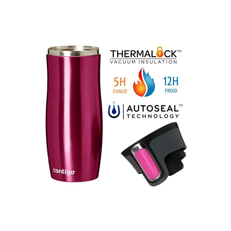 WestLoop Framboise - Thermo mug en acier inoxydable Contigo 470ml