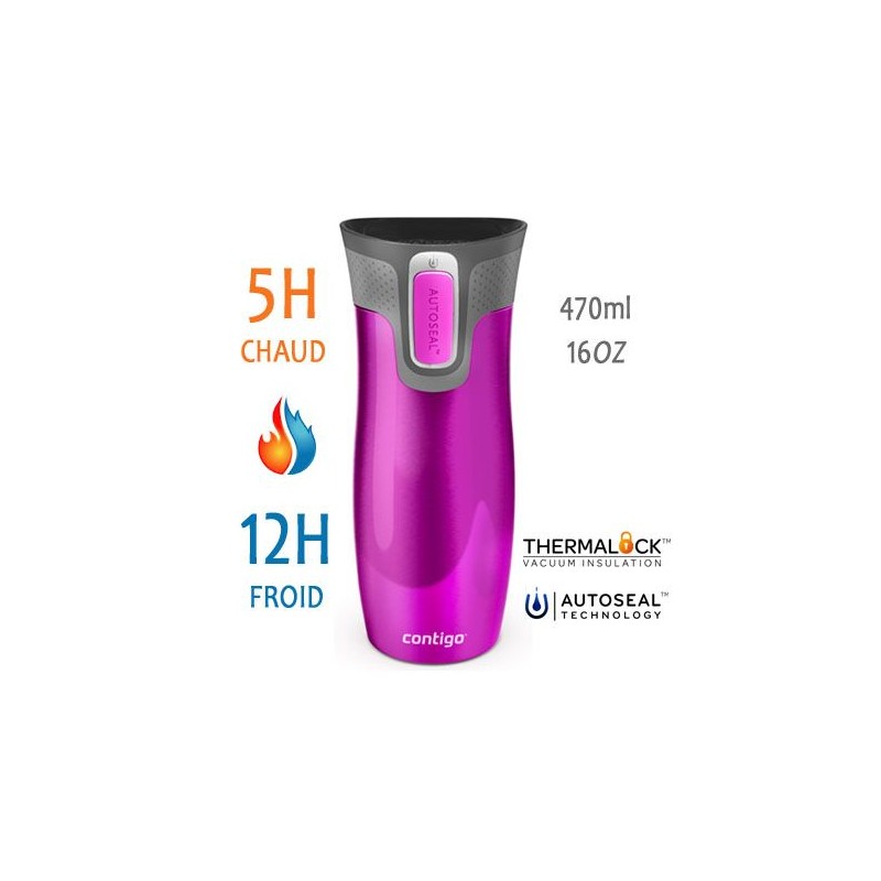 WestLoop Framboise - Thermo mug en acier inoxydable Contigo 470ml