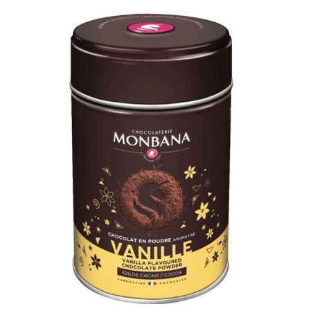 Vanille - Chocolat en poudre arômatisé 250g Monbana
