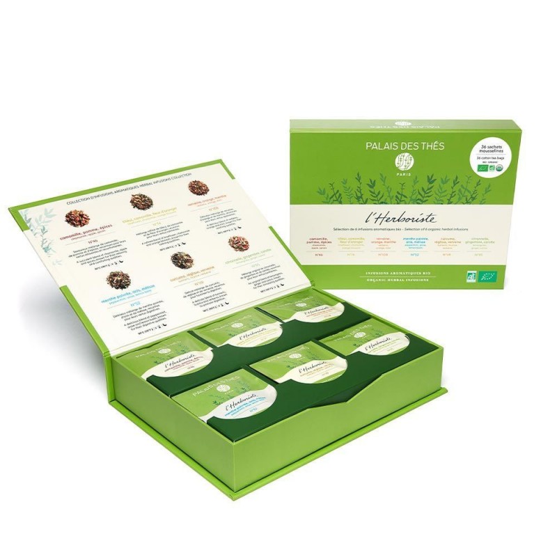 L' Herboriste - Coffret assortiment de 36 sachets d' infusions arômatiques Palais des Thés L' Herboriste - Coffret assortiment de 36 sachets d' infusions arômatiques Palais des Thés