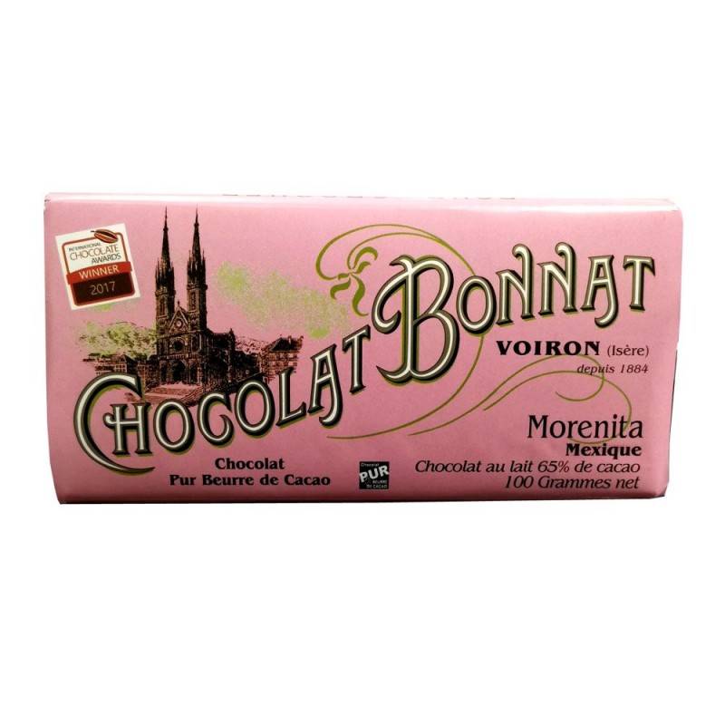 Morienta Mexique Lait 65% - Tablette de chocolat au lait 100g Bonnat Morienta Mexique Lait 65% - Tablette de chocolat au lait 100g Bonnat
