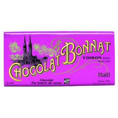 Haïti Noir 75% - Tablette de chocolat noir 100g Bonnat