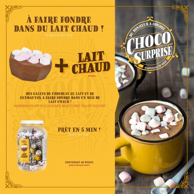 Choco Surprise Lait Guimauve - Préparation Chocolat Chaud Comptoir de Mathilde
