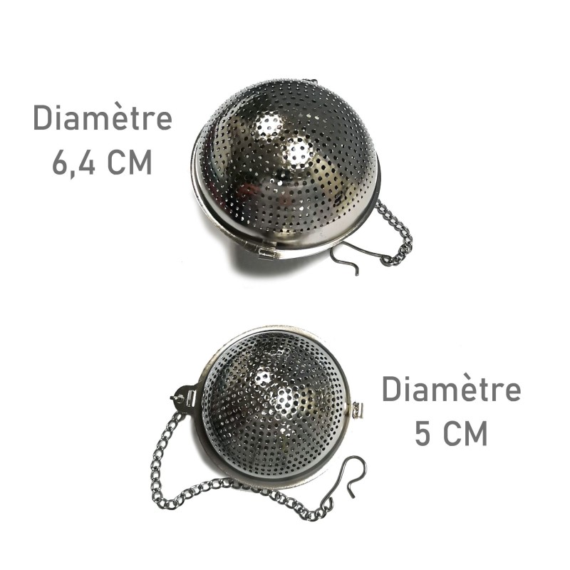 Boule à thé ronde en inox perforé diamètre 6,4cm Dammann