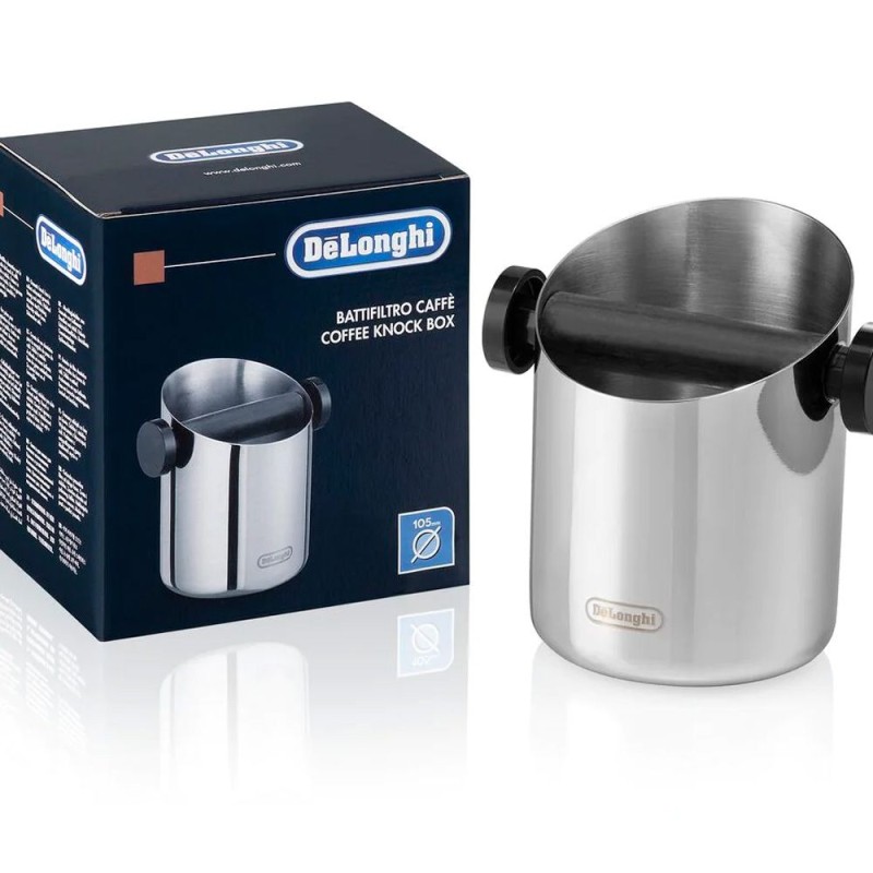 Knock Box - Bac à marc de café en inox poli Délonghi Knock Box - Bac à marc de café en inox poli Délonghi