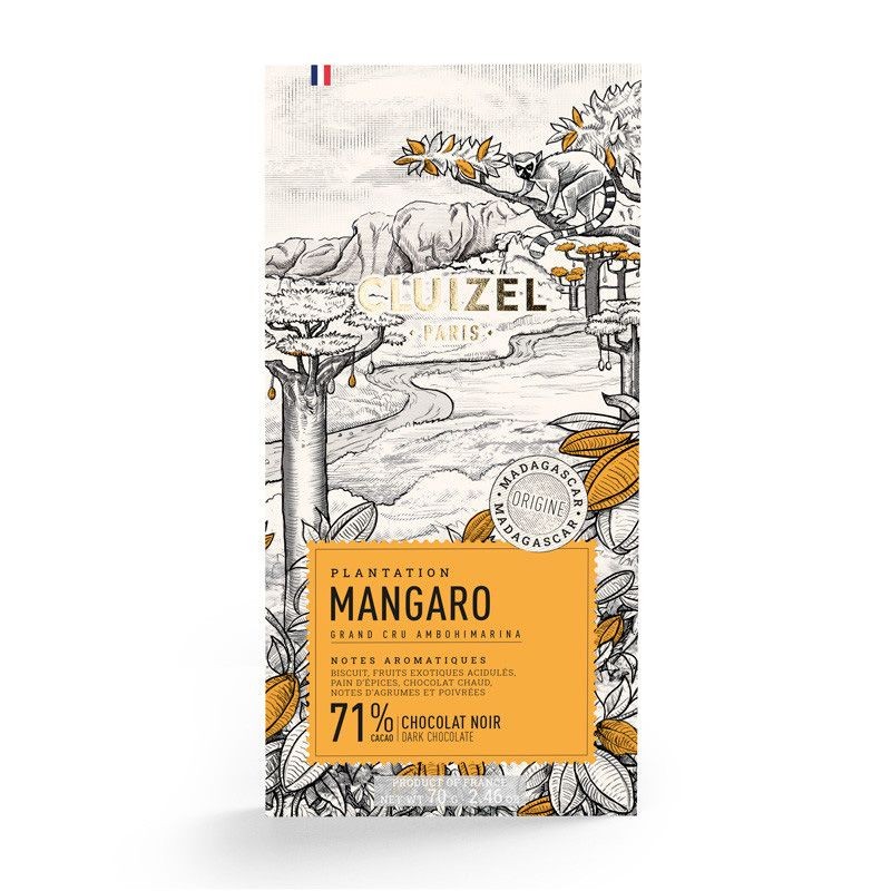 Mangaro Noir 71% 70g - Tablette de chocolat noir Cluizel