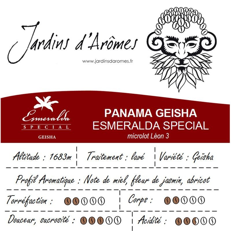Panama Geisha Esmeralda Special 250g - Café d' Amérique du Nord Panama Geisha Esmeralda Special 250g - Café d' Amérique du Nord