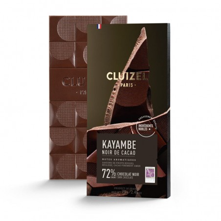Kayambe Noir de cacao 72% 100g - Tablette de chocolat Cluizel