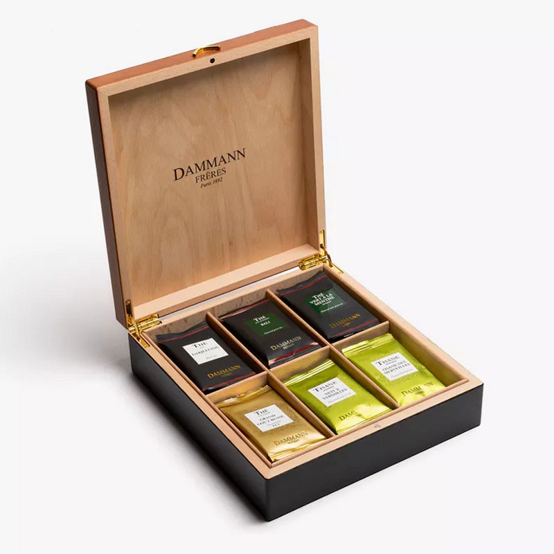 Bienvenue - Coffret en bois 42 sachets de Thés et infusions Suremballés Dammann